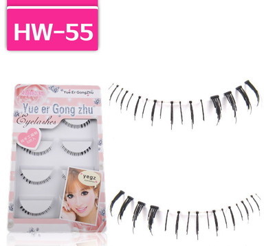 專業(yè)假睫毛批發(fā)推薦 HW-55#純手工透明梗下睫毛5對(duì)裝